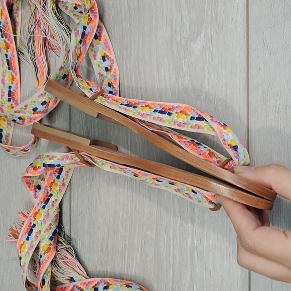 Nupie Womens Lace Up Gladiator Boho Flats Sandals shoes sz 37 US 6.5 - Picture 4 of 7